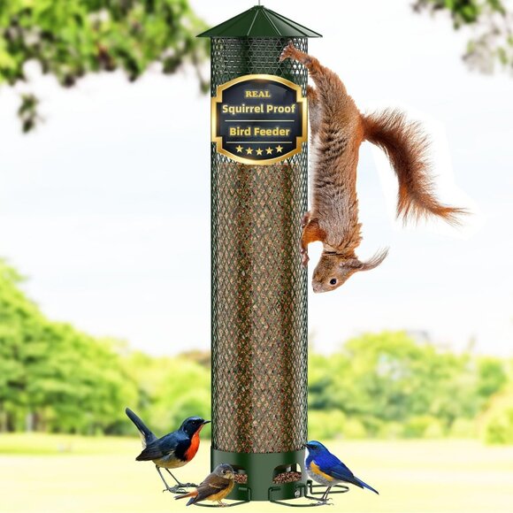 Metal Squirrel Proof Bird Feeder (6.5LB) for Outdoors: Attracts Finch, Cardinal - Picture 1 of 6